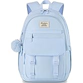 WINDARS School Backpack for Teen Girls, Cute College Backpacks for Women Students Aesthetic Bookbag Large 15.6 Inch Laptop Bag Middle School Travel Back Pack (Blue)