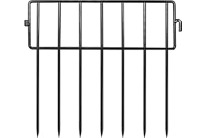 Adavin Black Small or Medium Animal Barrier Fence,16 Pack 12 in(L) X10 in(H) Underground Decorative Garden Fencing,1.6'' Gap Dog Rabbits Fences Metal Fence Panel Ground Stakes for Outdoor Patio, 16Ft