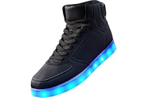 DIYJTS Unisex LED Light Up Shoes, Fashion High Top LED Sneakers USB Rechargeable Glowing Luminous Shoes for Men, Women, Teens