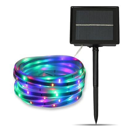 Amazon Com Szminiled Led Solar Strip Lights Multi Color 5 Meters
