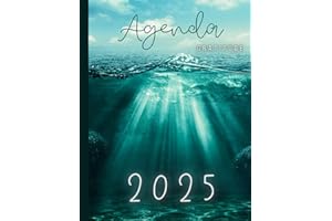 Agenda français 2025 de Janvier à Décembre - Océan: Semainier 8.5" x 11"