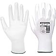 Portwest VA120 Smooth Vending PU Coated Palm Dipped Work Gloves White, Medium