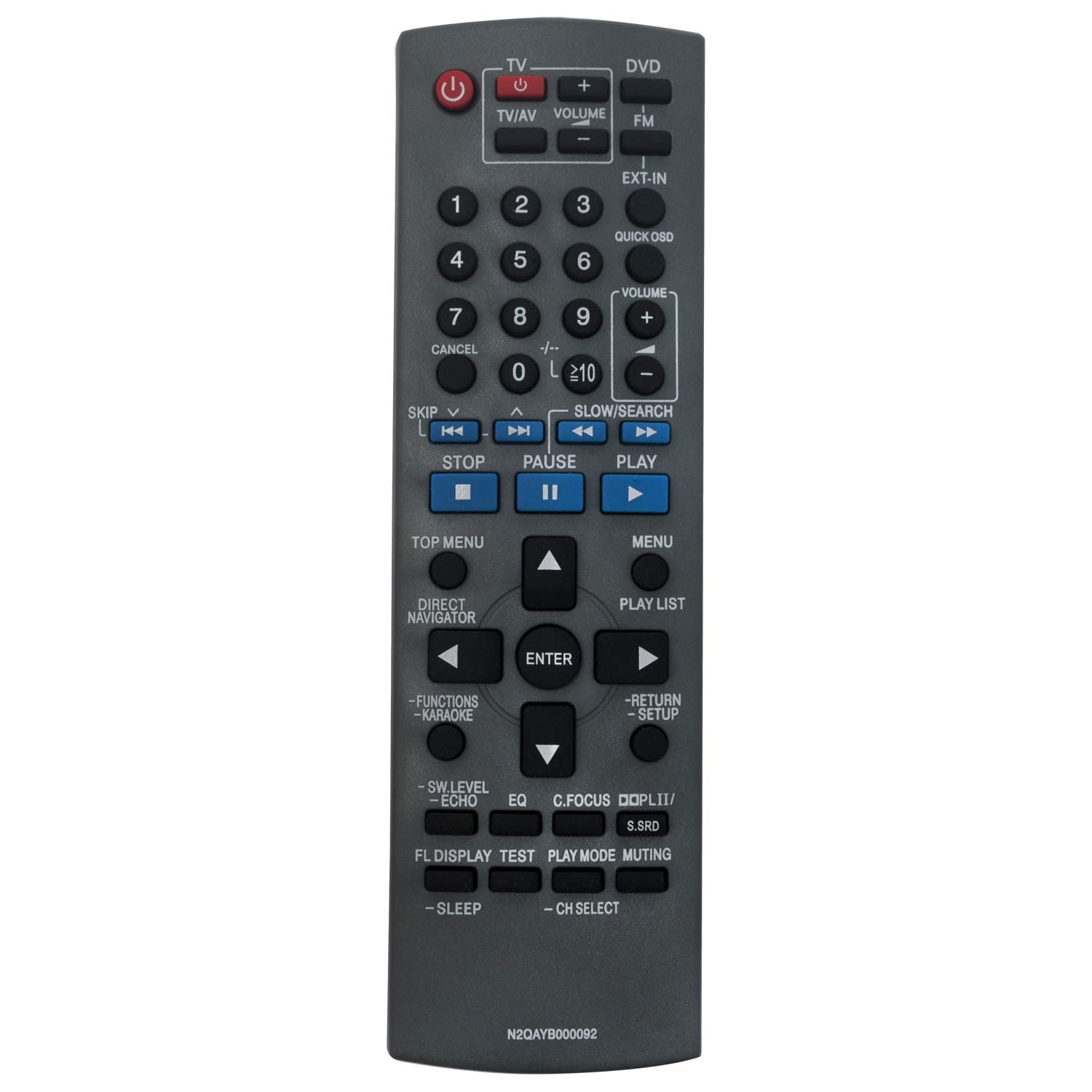 N2QAYB000092 Remote Control - VINABTY n2qayb000092 Remote Control for Panasonic SA-BT235 SA-BT330 SA-BTT350P SC-BT330PK N2QAYB000092 Theater System Remote Control