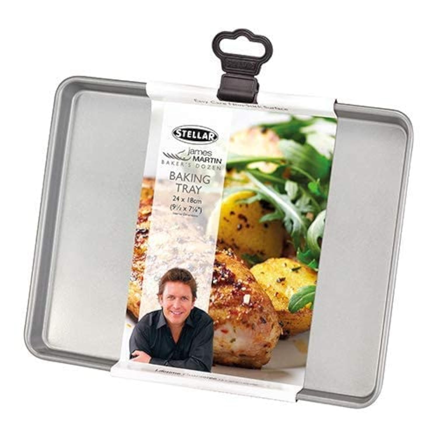Stellar James Martin Non-Stick Baking Tray, High Grade Steel, Dishwasher Safe, 25cm x 19cm x 1.5cm