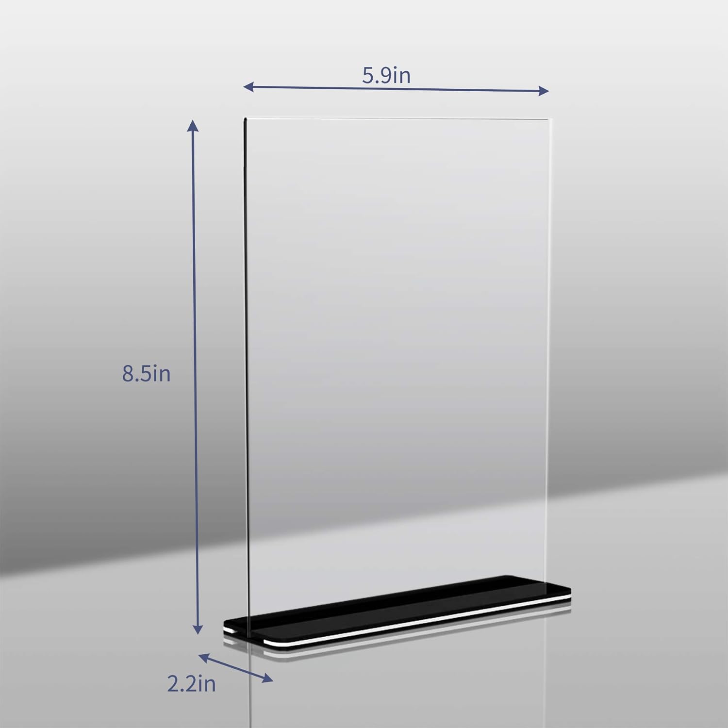 Acrylic Sign Holder, 5 x 7 inches Plastic Sign Holder, 5 Pack T Shape Table Top Display Stand, Double Sided, Bottom Load, Perfect for Restaurants, Office, Photo Frames, Store, Promotions, Classroom : Office Products