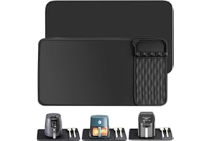 Silicone Heat Resistant Mat for Countertop, Air Fryer Mat with Cookware Holder, Kitchen Countertop Protector for Microwave/Ov