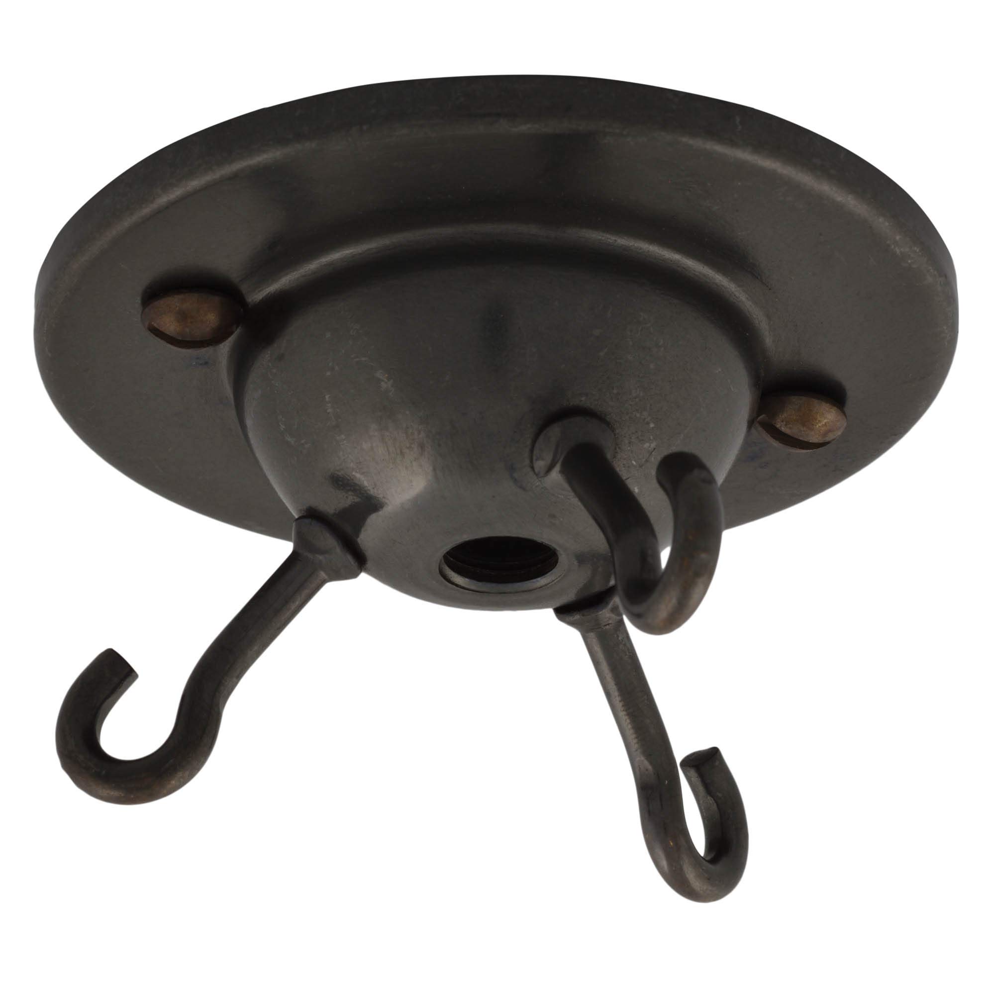 ElekTek Bronze 3-Hook Ceiling Rose Plate for DIY Suspended Indoor Hanging Plants, Decorative Inverted 'Fly Catcher' Shades Without Wired Light Fittings โ image 1