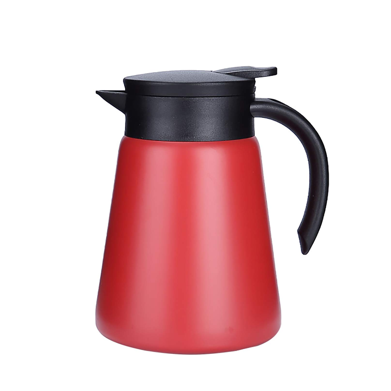 27oz Stainless Steel Thermal Coffee Carafe with Handle, Double Walled Vacuum Insulated Pot for Hot Water, Tea, Coffee, Heat Retention, 800ml (Red)