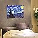 Wieco Art Large Starry Night by Van Gogh Classical Famous Artwork Modern Canvas Prints Blue Abstract Landscape Pictures Prints on Canvas Wall Art for Living Room Bedroom Home Decorations