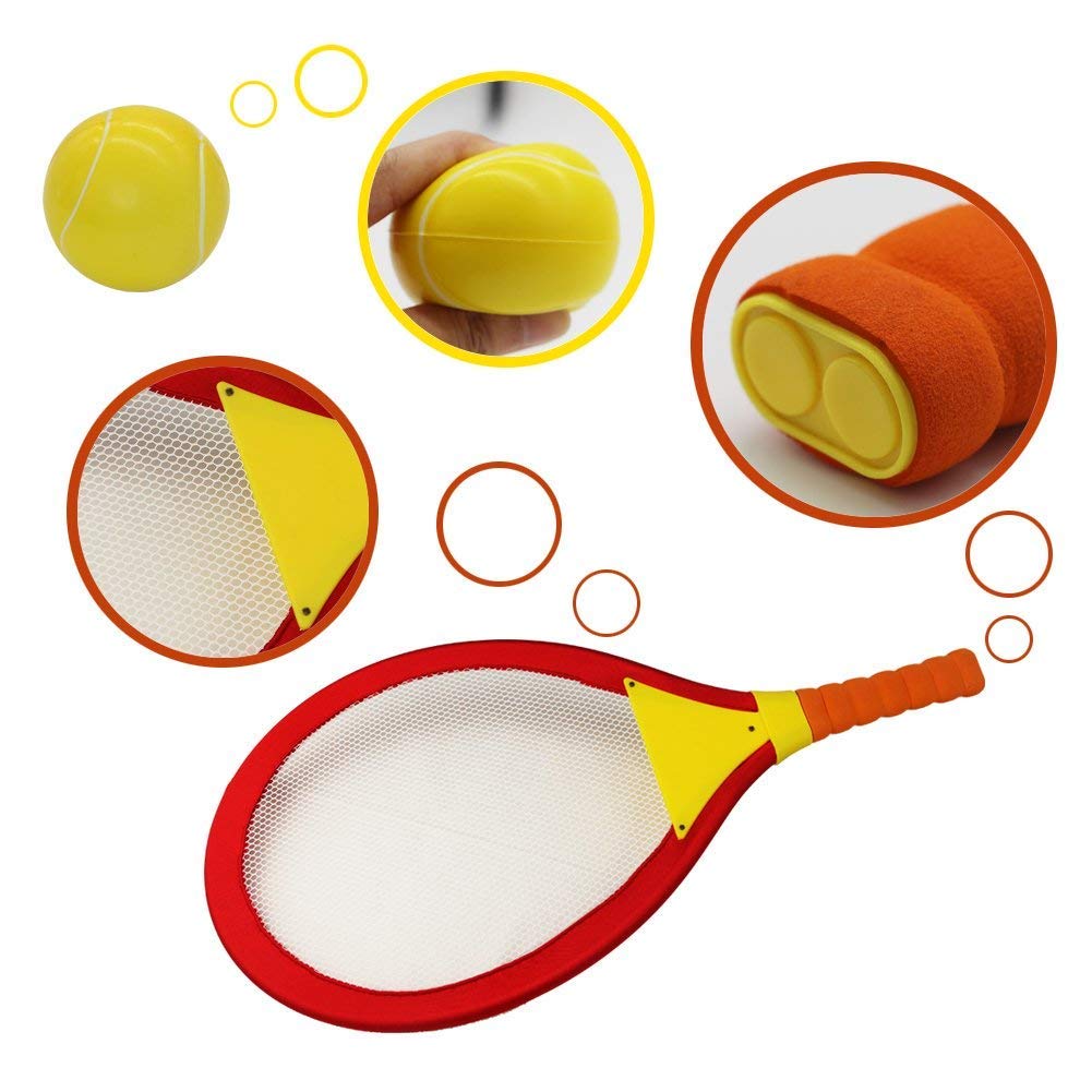 Racchetta Tennis Badminton Set 2 in 1 con Palla da Tennis di Badminton Giocattolo per Bambini 3 4 5 Anni