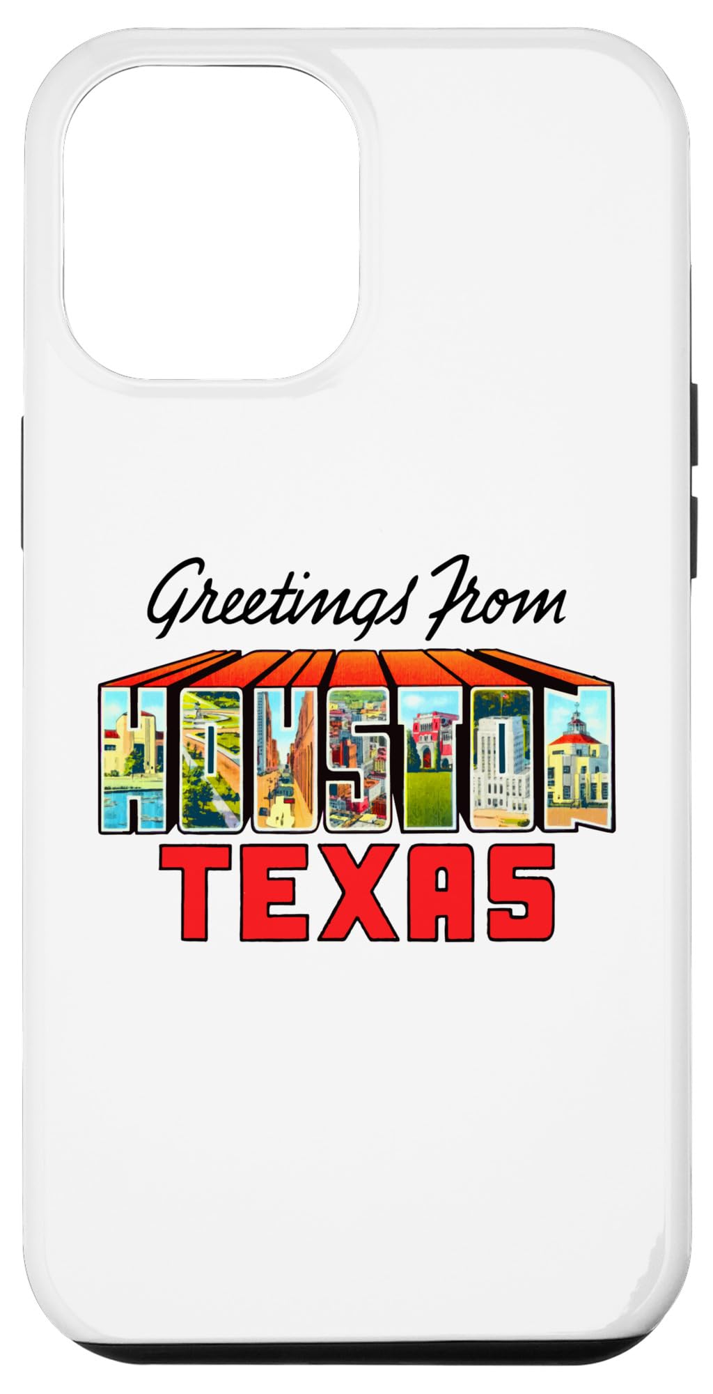 iPhone 13 Pro Max Greetings From Houston Texas Postcard Style Travel Art TPA Case