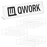 QWORK Acrylic Name Plates for Desks, 12 Pack 2x8