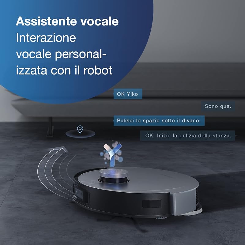 DEEBOT X1+ Robot Aspirapolvere con Funzione Mopping e Stazione di Aspirazione Automatica 3.2L, 5000pa, Evitazione Ostacoli 3D e Mappatura, Design Jacob Jansen, Batt 5200mAh, Assistenza Vocale