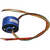 CNBTR Slip Ring 6 Wires | 380V | 10A Per Circuit | 12.7mm Thru-Bore | 54mm OD | Electric Slip Ring for Robotic, Camera, Test Equipment