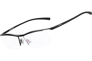 Agstum Pure Titanium Semi-rimless Business Glasses Frame Eyeglasses Clear Lens
