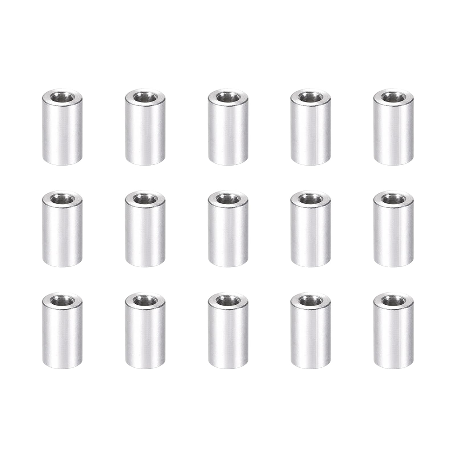 YOKIVE 15 Pcs Standoff Spacer, Aluminum Round Straight Spacer | Prevent Joint Deformation, Great for Robot, Drone (Silver, 3.1x6x10mm)