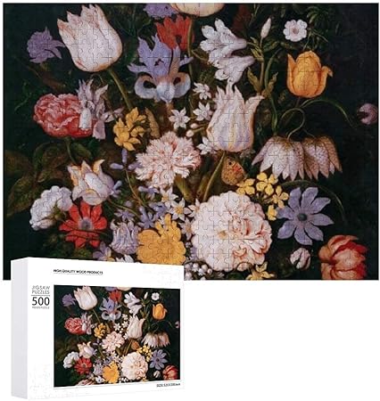 Amazon 500ピース木製ジグソーパズル 花瓶ワームの花 子供大人のための家族向けインタラクティブゲームパズル 15 X ジグソーパズル おもちゃ