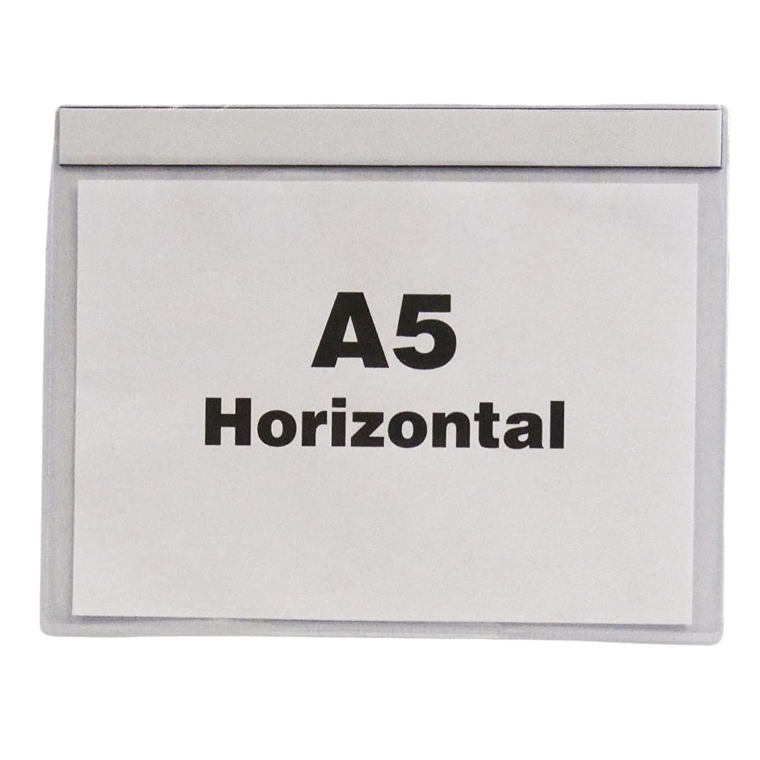 Industrial Strength Clear Pocket, Back Magnetic Stripe, 230 x 155mm, Magnetic Frame For Photo And Sheet, A5 Horizontal, Pack of 10