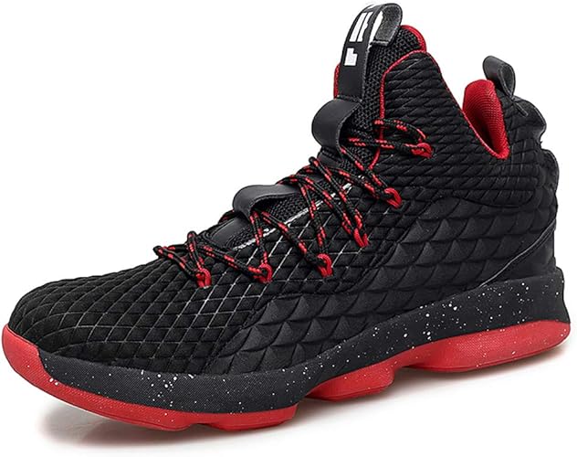 Amazon Arkmiido バスケット シューズ バッシュ ハイカット スポーツシューズ メンズ スニーカー 通気 バスケ靴 日常着用 ブラックレッド 25 5 Arkmiido バスケットボール