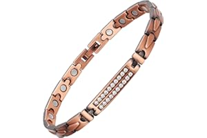 Fashtour Copper Bracelet for Women 99.99% Pure Copper 3500 Gauss Rare Earth Magnets Free Adjustment Tools Health Jewelry with Present Box