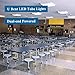 Romwish U Bend LED Tube Light, 2x2FT U Bent, 18W(40W Equiv), 5000K Daylight, 2000 Lumens, 6 in. Leg Spacing, Dual-Ended Power, Ballast Bypass, Fluorescent LED Replacement Bulbs (10 Pack)