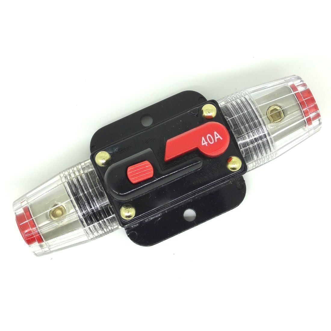 Buwico® DC 12V 20A /30A/ 50A/ 60A/ 80A Car Protection Audio Inline Circuit Breaker Fuse Holder (12V 40A)