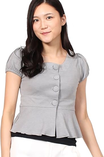 Amazon モードアラカルト サマージャケット レディース 半袖 ストレッチ ジャケット 杢グレー コート ジャケット 通販