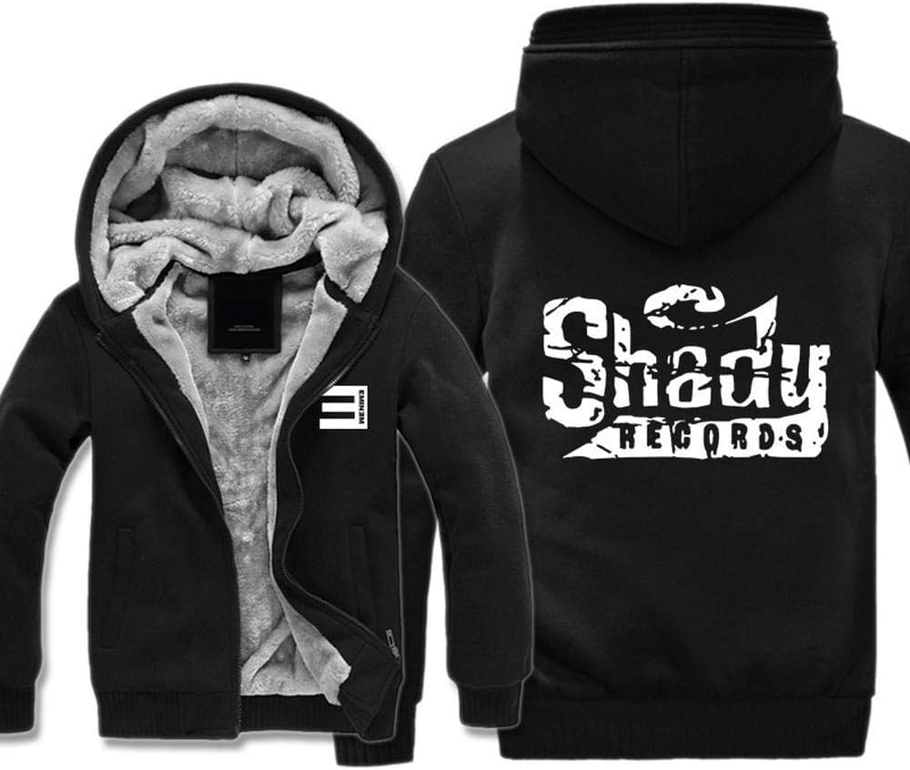 INSGOS Hoodies Eminem Printed Plus Velvet Hooded Sweater Zip Cardigan Coat Warm Tops Sweatshirts Wearing Comfortable / 5 / XX/Large