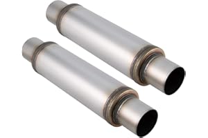 Piclafe 3 Inch Exhaust Muffler, 3" Inlet/Outlet 20" Overall Length Resonator, Stainless Steel Straight Through Design Performance Muffler, 2 PCS