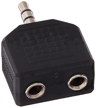 JINHEZO 3.5mm Stereo Plug To 2 x 3.5mm Stereo Jack Splitter Adapter