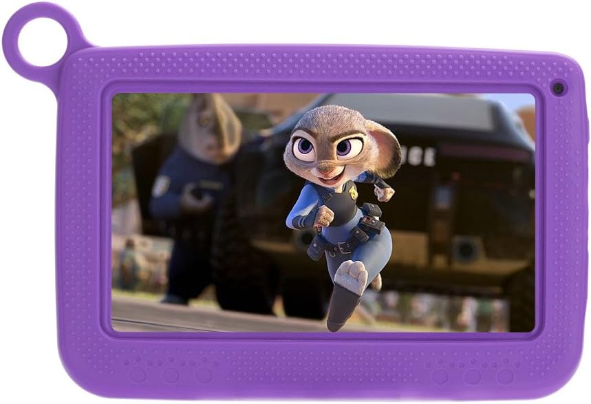 Tufen Best Tablet for Kids 7in IPS Display with Silicone Bumper (1GB RAM + 8GB ROM, Android 6.0, Playstore, YouTube, Netflix, Parent-Control IWAWA, WiFi Offline) (Q758 Purple)