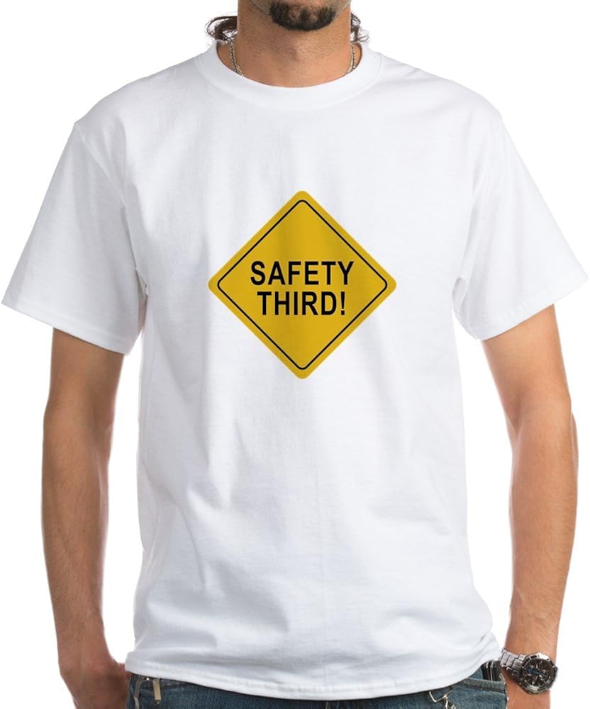 CafePress Safety_Third TShirt 100 Cotton TShirt, White