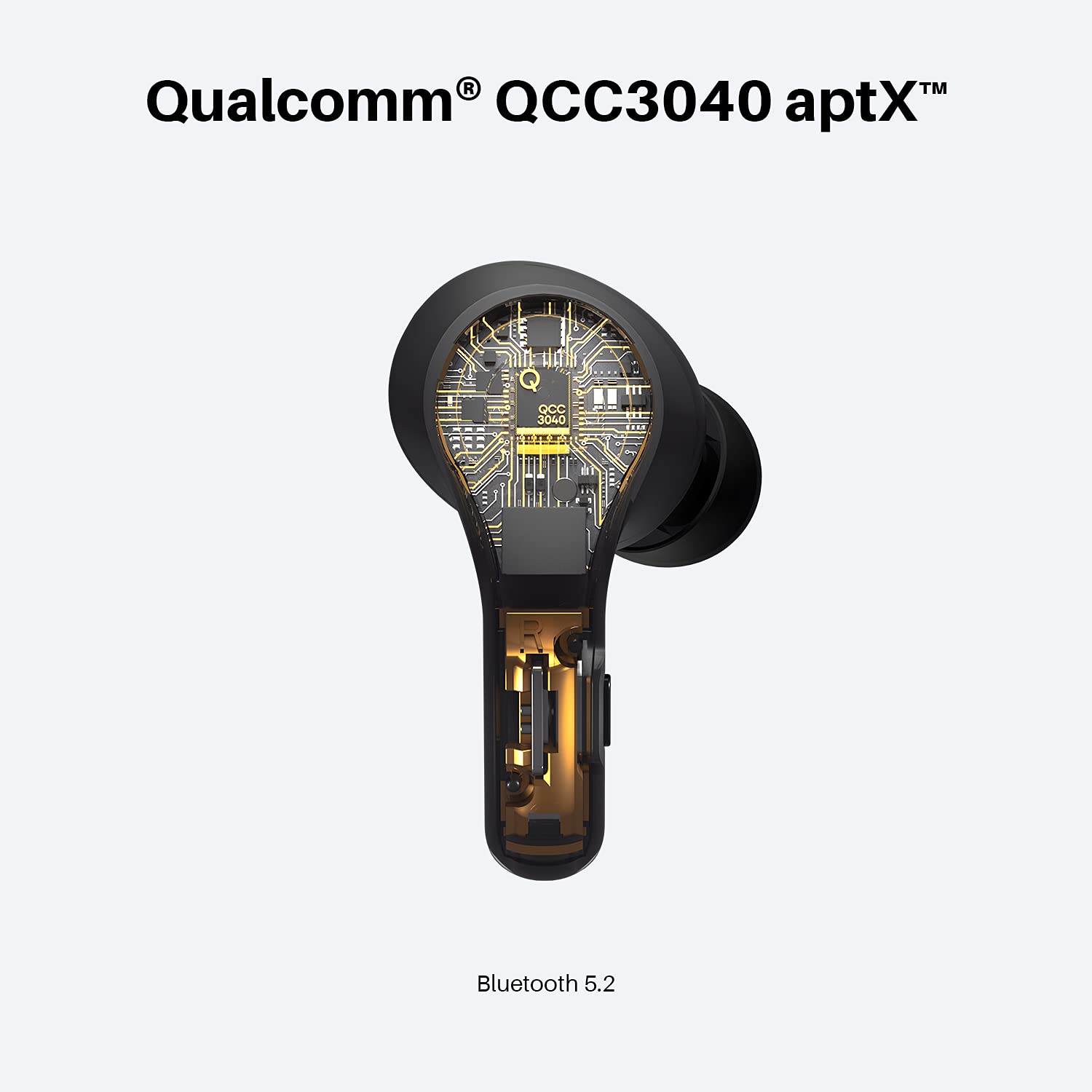 Tribit Wireless Earbuds, Qualcomm QCC3040 Bluetooth 5.2, 4 Mics CVC 8.0 Call Noise Reduction 50H Playtime Clear Calls Volume Control True Wireless Bluetooth Earbuds Earphones, FlyBuds C1 Black