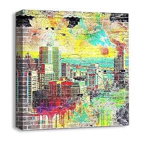 Abstract Bricks Feature Painting Artwork for Home Framed