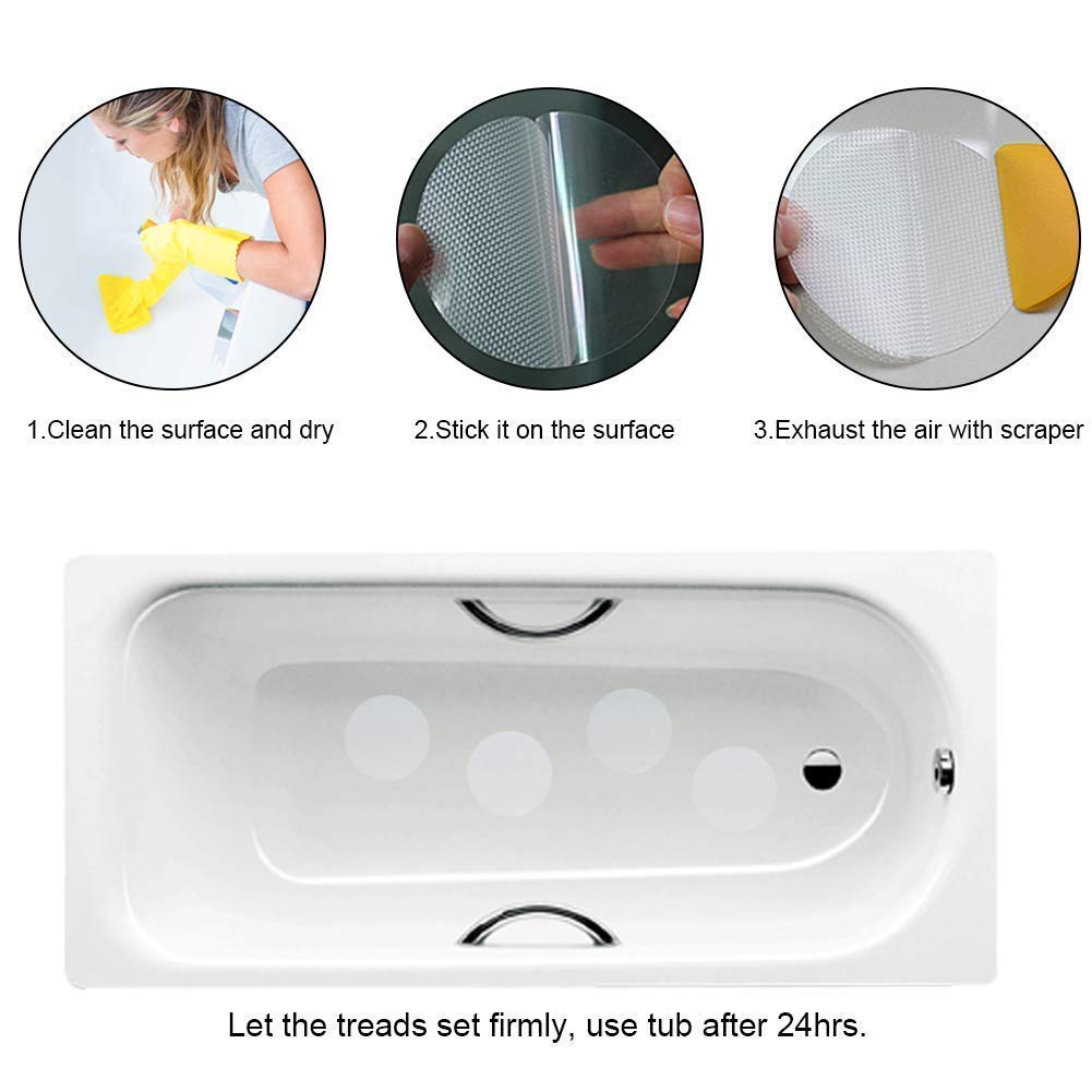 DaskFire Bath Tub Stickers, Non Slip Bathtub Treads, Anti Slip Shower