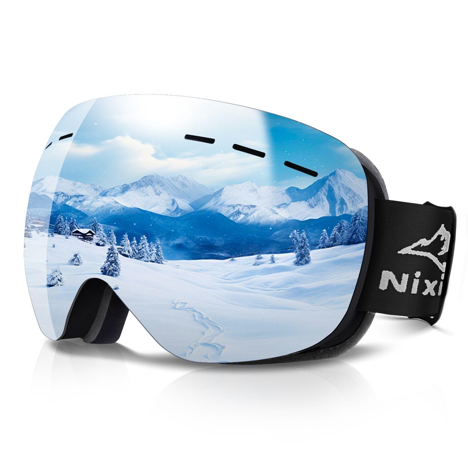 [Ｒｏｖｏｌｔ] スキーゴーグル メガネ対応 【180°広視界&OTG設計】 スノボ ゴーグル 曇り止め レディース 子供 ヘルメット対応 ダブルレンズ 大視野球面レンズ 耐衝撃 通気性 軽量型 防風/防雪/UVカット 全天候対応 紫外線遮蔽 男女兼用 フレームレスモデル 滑り止めベルト 防塵 フィット感 アウトドア スポーツ 山登り (シルバーダーク)商品画像