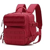 FLWVOG 9L Mini Backpack for Men and Women, Small Backpack for Gym Hiking Travel Sports Running (Red)