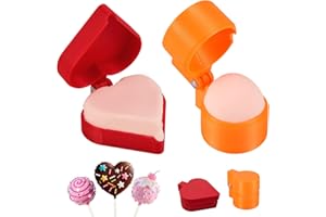 2pcs Sphere & Heart Shaped Cake Pop Mold, PLA Plastic Cake Pop Cutter and Pusher 3D Printed Shapes Cakesicle Press Set Baking