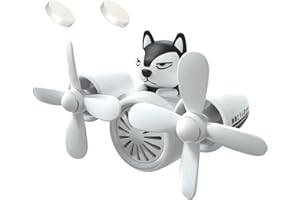 DUHKHAS Pilot Car Air Freshener, Cute Dog Car Vent Clip Air Freshener Automotive Air Outlet Fan Diffuser, Automotive Interiors Vent Decoration (Dog)