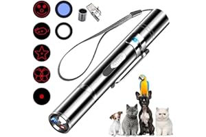 Danigh-buy Cat Pointer Toy,Dog Laser Pointer,7 Adjustable Patterns Laser,Long Range 3 Modes Training Chaser Interactive Toy,USB Recharge