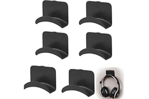 6 Pack Headphone Wall Hangers Adhesive Gaming Headset Holder Hooks for Wall Mount Strong Universal Stand Hooks for Most Headp