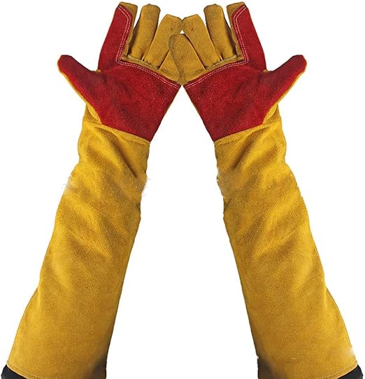 Welding Gloves Leather 60CM Extra Long Sleeves, Cutproof Labor Gloves, Thicken Extreme Heat