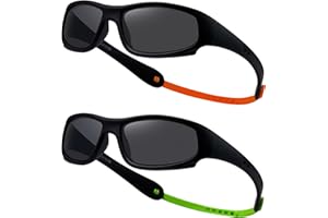 COOLSOME Kids Flexible Polarized UV Protection Sunglasses for Boys Girls Age 3-10 with Strap