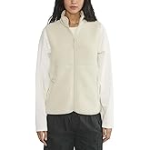 SeeLuNa Trendy Fleece Vest Women Mock Neck Sleeveless Sherpa Jacket Full Zipper Overcoat Warm Outwear Gilet with Pockets
