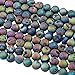SUNYIK Rainbow Aura Titanium Coated Druzy Geode Loose Bead,for Jewelry Making,Crystal Quartz Agate Stone,8mm 15