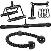 DYNASQUARE Cable Attachments for Home Gym, LAT Pulldown Attachment, Weight Machine Accessories, Straight Pull Down Equipment,
