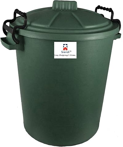 Srendi 50L Green Plastic Storage Bin Locking Lid Outdoor Indoor