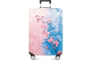 ANNA QUEEN Elegant Cherry Blossom Luggage Cover, Beautiful Floral Art Design, Stretchable, Washable Travel Sleeve for 20-34 Inch Luggage
