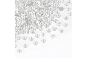 CMBYN Glue Fix Crystal Flatback Rhinestones Glass Diamantes Gems for Crafting Nail Art Crafts Decorations Clothes Shoes 2.8mm (ss10 2880pcs, Crystal)