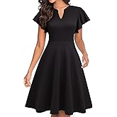 YATHON Cocktail Dresses for Women 2024 Semi-Formal Summer Wedding Guest Fit and Flare Dress for Women with Pocket